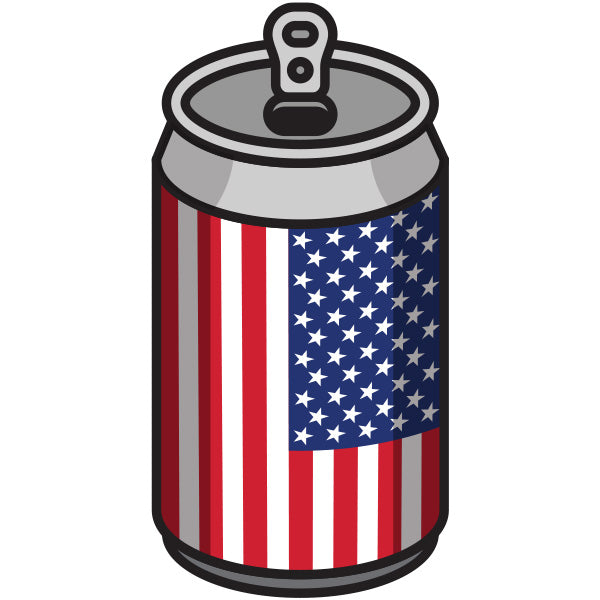 FAB122 - American Flag Beer Can
