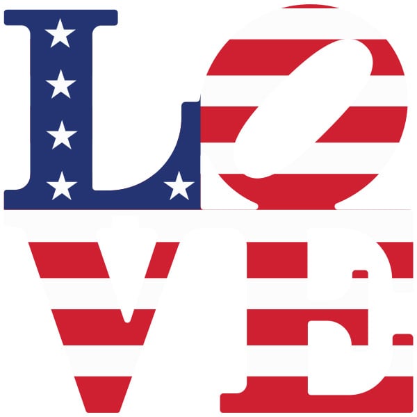 PATR105 - Love American Flag